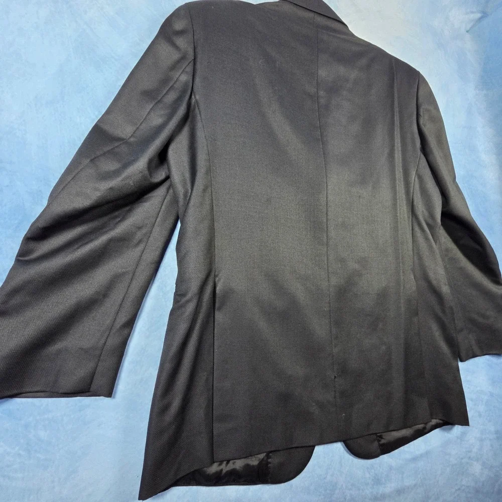 Mino Lombardi Mens Silk Wool Blazer Jacket Gray Tessilstrona Italy 3 Button 42R
